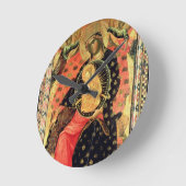 2人の敬虔な人々と即位するマドンナおよび子供 ラウンド壁時計 (傾斜)