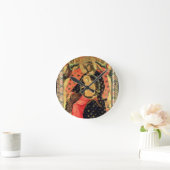 2人の敬虔な人々と即位するマドンナおよび子供 ラウンド壁時計 (ホーム)