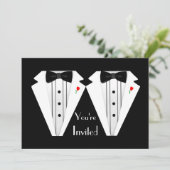 2人の新郎ゲイの結婚式のタキシード 招待状 (スタンド正面)