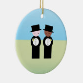 2人の新郎1人の白人 セラミックオーナメント (右)