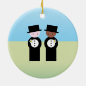 2人の新郎1人の白人 セラミックオーナメント (裏面)
