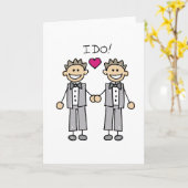 2人の新郎 カード (黄色い花)