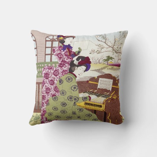 2人の日本のな女性、C1890 クッション (裏面)