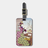 2人の日本のな女性、C1890 ラゲッジタグ (正面縦)