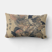 2人の武士のUkiyo-eの古く日本のな絵画 ランバークッション (裏面)