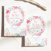 2人の海の女の子の2nd誕生日 招待状