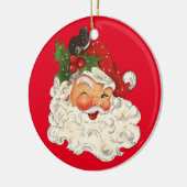 2人の父クリスマス笑顔顔セラミックオーナメント セラミックオーナメント (左)