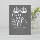2人の王がペアに ゲイの結婚式 箔招待状 (立ち正面)