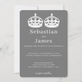 2人の王がペアクラウンをテーマにしたゲイ結婚の