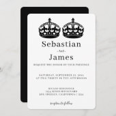 2人の王がペアクラウンをテーマにしたゲイ結婚の (正面/裏面)