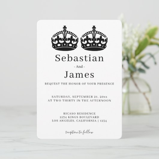 2人の王がペアクラウンをテーマにしたゲイ結婚の (スタンド正面)