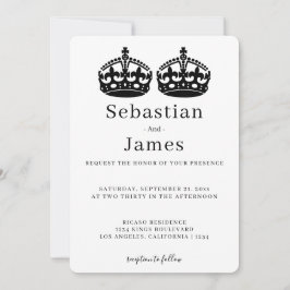 2人の王がペアクラウンをテーマにしたゲイ結婚の