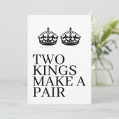 2人の王がペアクラウンをテーマにしたゲイ結婚の 案内状 (スタンド正面)