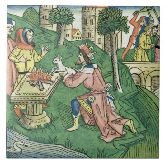 2人の王は16 9-16ダマスカスの人々cを取られます タイル (正面)