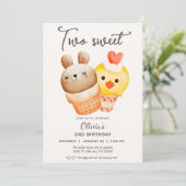 2人の甘いアイスクリームの第2の誕生日 招待状 (スタンド正面)