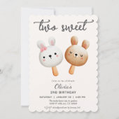 2人の甘いアイスクリームの第2の誕生日 招待状 (正面)