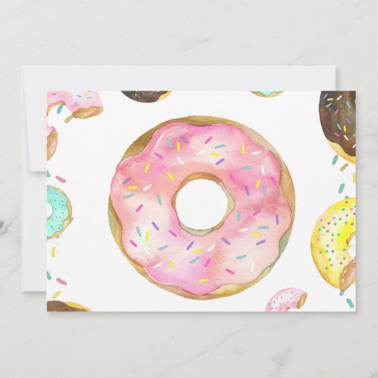 2人の甘いドーナツの女の子2枚目の誕生日カスタムの写真 招待状 (裏面)