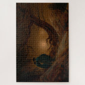 2人の男が夜に月を眺める ジグソーパズル (縦)