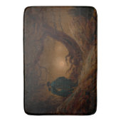 2人の男が夜に月を眺める バスマット (正面縦)