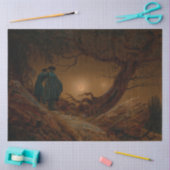 2人の男が夜に月を眺める 薄葉紙 (クラフト)