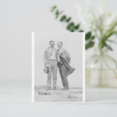 2人の男が岩の上にいる ポストカード (スタンド正面)