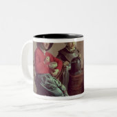 2人の男の子および音楽1629年を作っている女の子 ツートーンマグカップ (正面左)