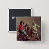 2人の男の子および音楽1629年を作っている女の子 缶バッジ (正面&裏面)