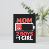 2人の男の子と1人の女の子のママ 妊娠中 母の日 シーズンカード (スタンド正面)