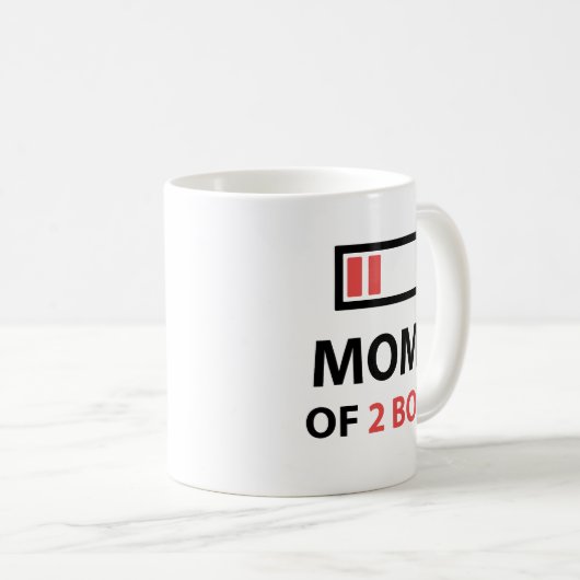 2人の男の子の母ギフトマザーズ彼女のための誕生日 コーヒーマグカップ (正面右)