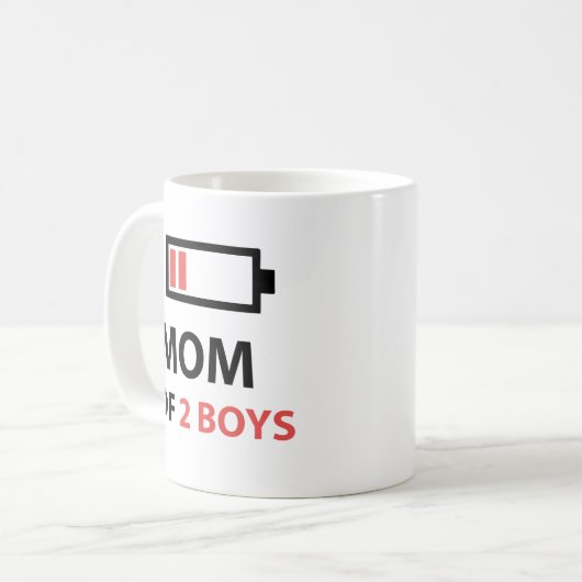 2人の男の子の母ギフトマザーズ彼女のための誕生日 コーヒーマグカップ (正面左)