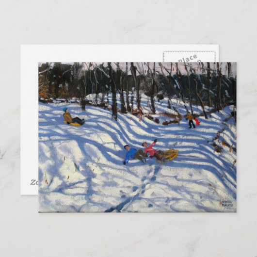 2人の男の子はソファ・モルジンから落ちた ポストカード (正面/裏面)