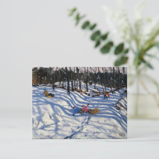 2人の男の子はソファ・モルジンから落ちた ポストカード (スタンド正面)