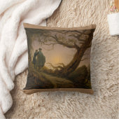 2人の男の月の茶色の装飾用クッション クッション (ブランケット)