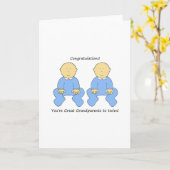 2人の男の素晴らし子の祖父母おめでとう カード (黄色い花)