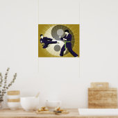 2人の男性が武術アートをAの前で演じる ポスター (キッチン)