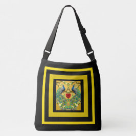 2人の男性インディアンブルーピーコックス永遠のハート クロスボディバッグ