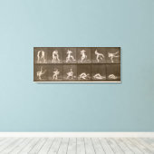 2人の男性レスリング、プレート347から'動物の移動 キャンバスプリント (インサイチュ (ウッドフロア))