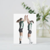 2人の白人女性バレーボール選手が同じチームから ポストカード (スタンド正面)