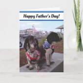 2人の白黒犬の父の日カード カード (正面)