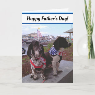 2人の白黒犬の父の日カード カード