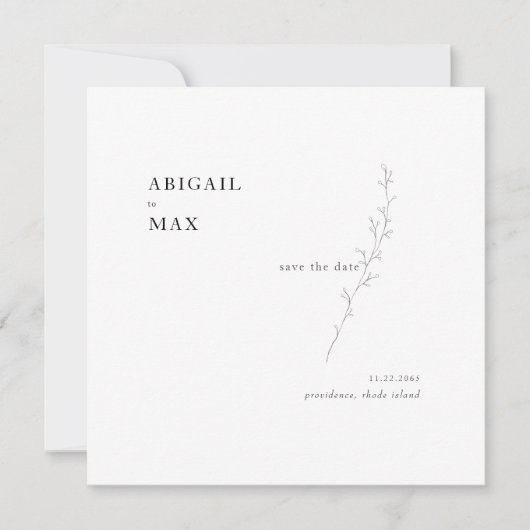 2人の米国株の正方形の結婚式は日付以外 セーブザデート (正面)