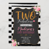 2人の素晴らしい誕生日パーティーの招待 招待状 (正面/裏面)