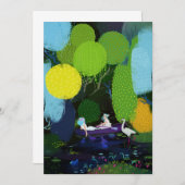 2人の美しい女性をボートで 招待状 (正面/裏面)