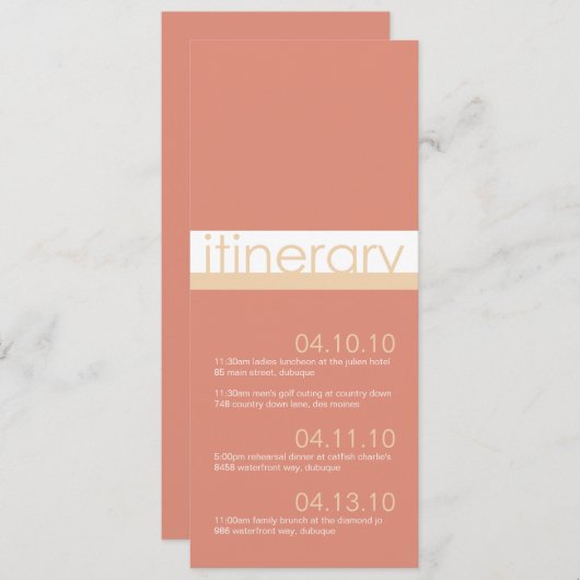 2人の花嫁のための旅程のお知らせ 招待状 (正面/裏面)