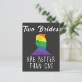 2人の花嫁のレズビアン結婚パーティーの平等の権利 ポストカード (スタンド正面)
