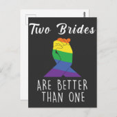 2人の花嫁のレズビアン結婚パーティーの平等の権利 ポストカード (正面/裏面)