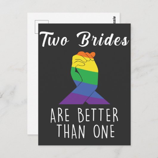 2人の花嫁のレズビアン結婚パーティーの平等の権利 ポストカード (正面/裏面)