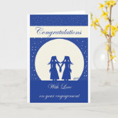 2人の花嫁の婚約カード カード (黄色い花)