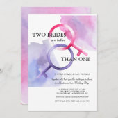 2人の花嫁は1つの結婚式招待状よりも素敵だ 招待状 (正面/裏面)