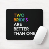 2人の花嫁は1人よりいい Tee LGBT レズビアン バ マウスパッド (マウス)